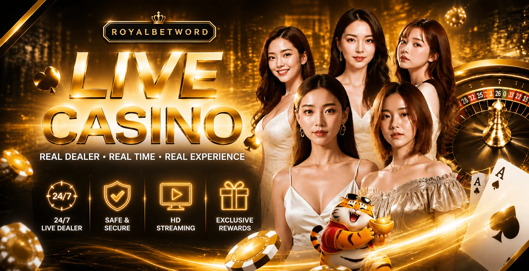 ROYALBETWORD คาสิโนสดพร้อมข้อมูลโต๊ะเกม